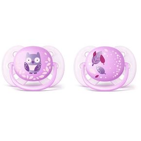 Пустушка для дівчаток Avent Ultra Soft Ортодонтична 2 шт 0 + SCF227 / 20 